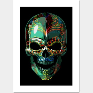 Dia de los Muertos skull Posters and Art